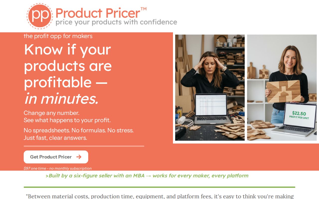 Product Pricer - Makers - Price Your Products With Confidence